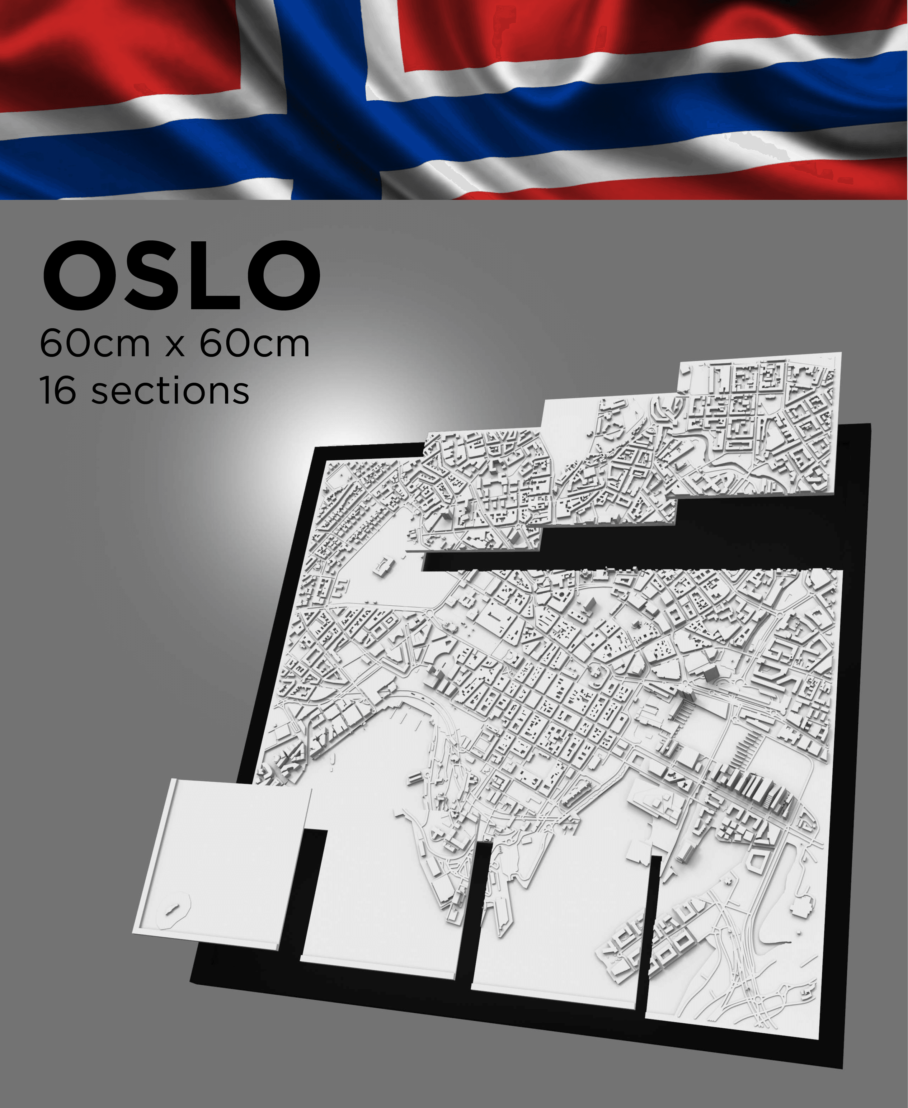 OSLO, Skyline 3d map 3d model