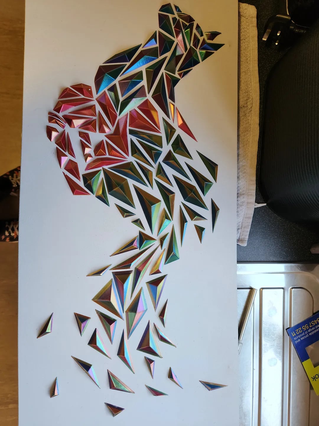 Geometric cat wall art 3d model