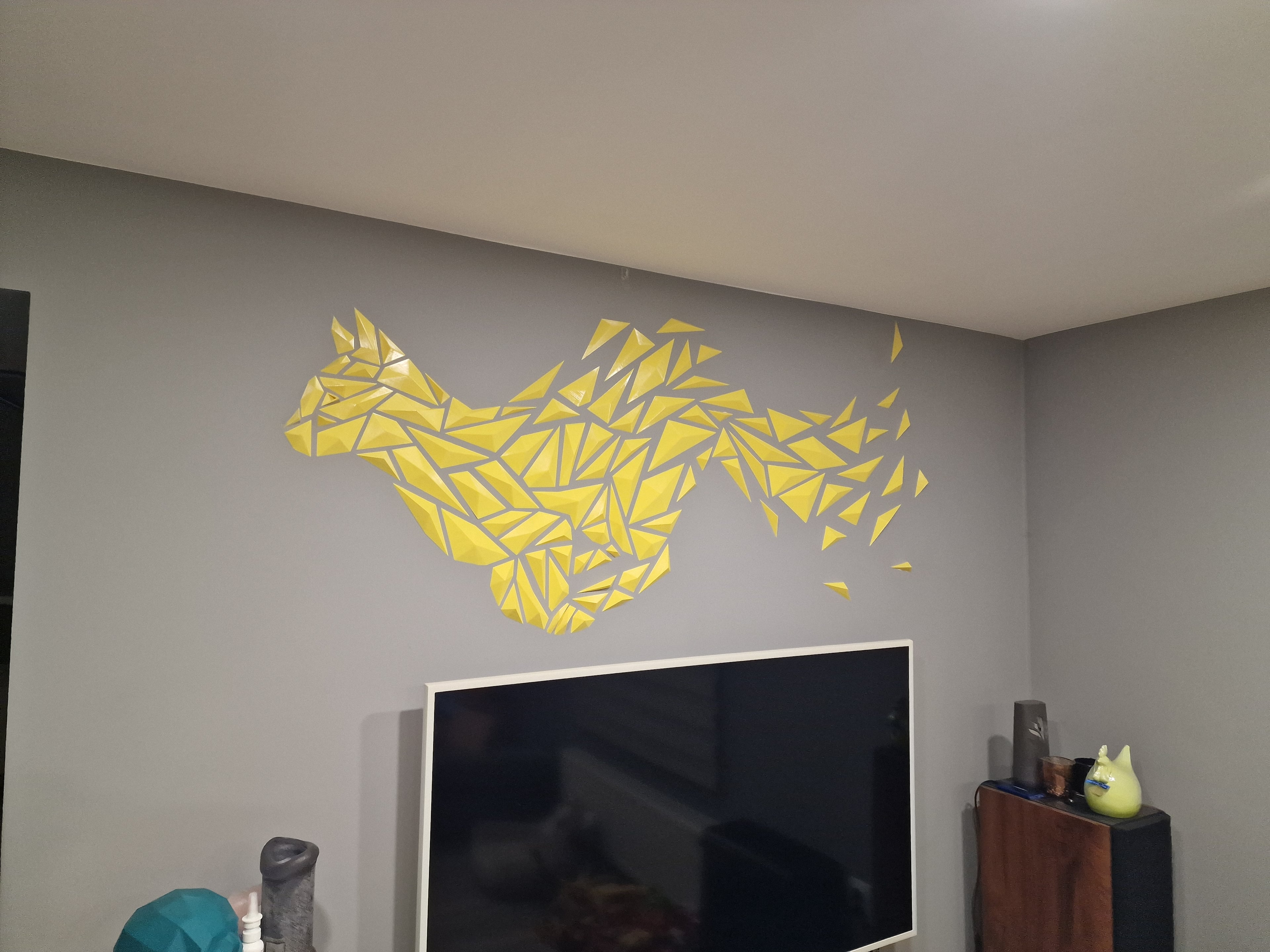 Geometric cat wall art 3d model