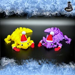 Cute articulated Axolotl - Santa Edition 3d model