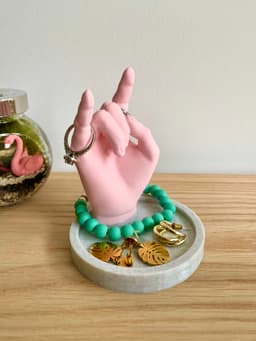 Rock On Hand Sign Jewelry Tray / Ring Dish 3d model