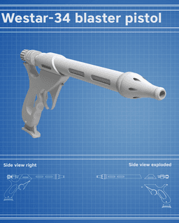 Jango Fett's WESTAR-34 Blaster - Star Wars 3d model