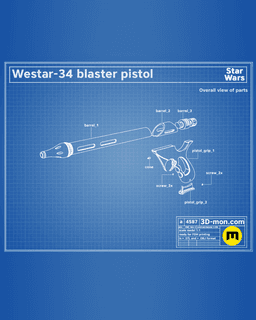 Jango Fett's WESTAR-34 Blaster - Star Wars 3d model