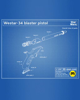 Jango Fett's WESTAR-34 Blaster - Star Wars 3d model