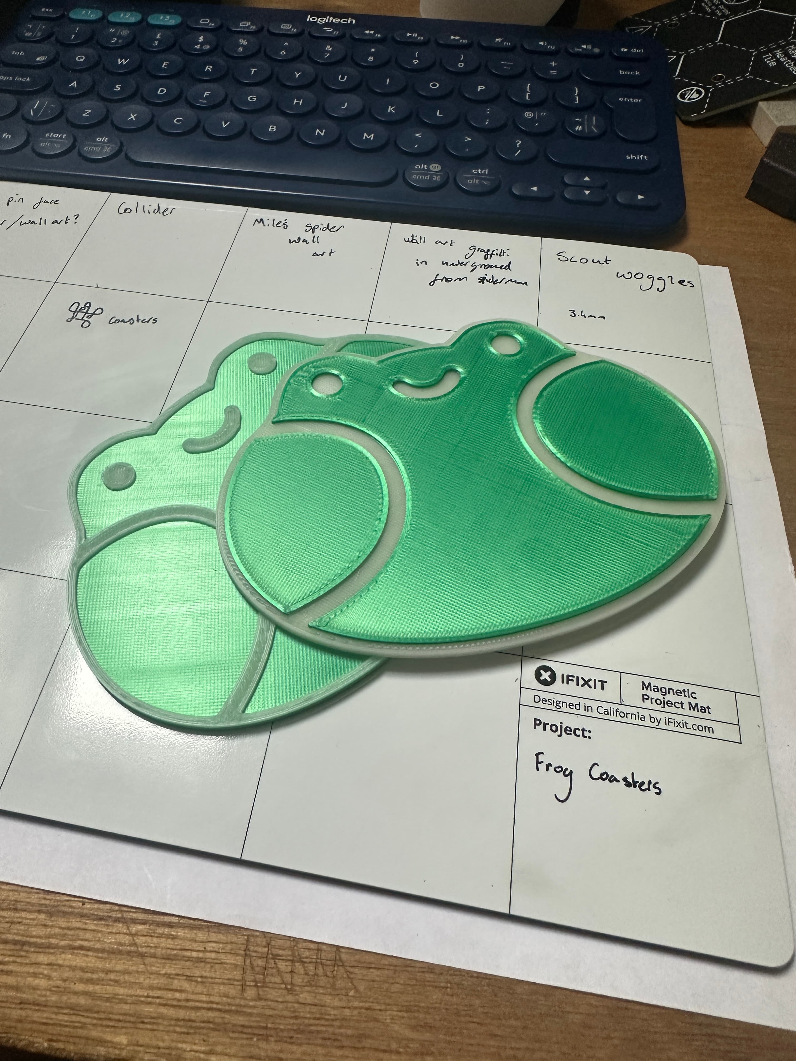 Cute frog coaster set of 2 - BackToSchool 3d model