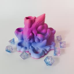 Sleepy Whale Dice Tower and Stand 3d model