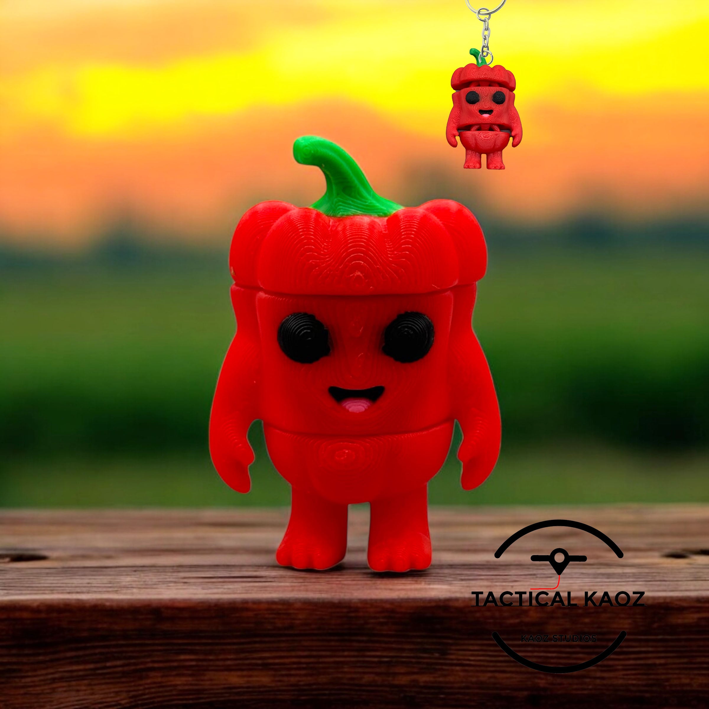 Flexy Red Pepper Pal - Keychain 3d model