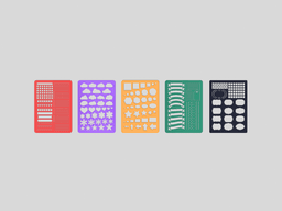 Bullet Journal Stencil Sheet Set Various Sizes and Designs 3d model