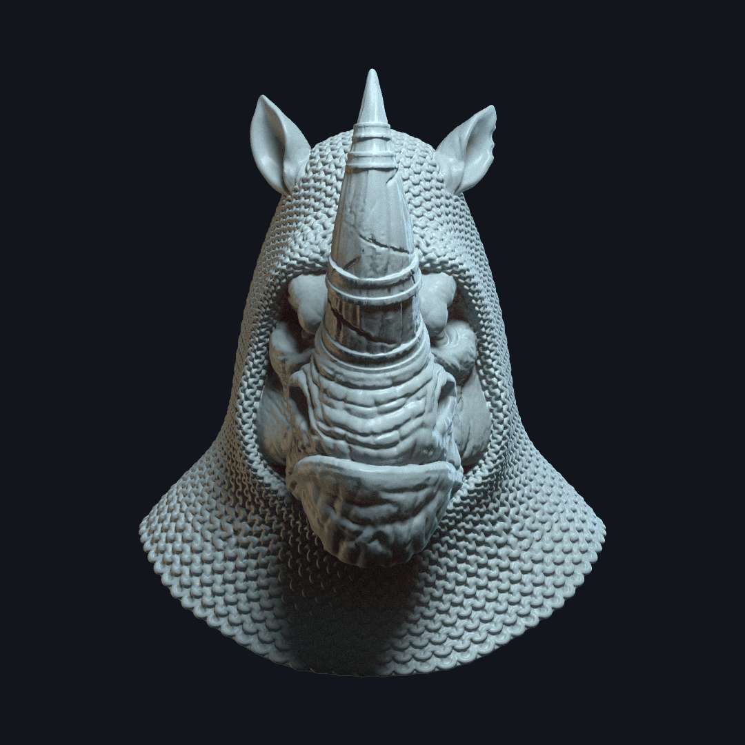 Rhinheart v9 Action Figure Head 3d model