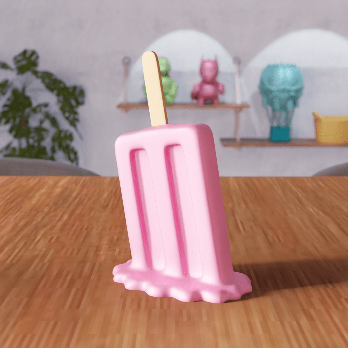 Melting Popsicle – Candy Style 3d model
