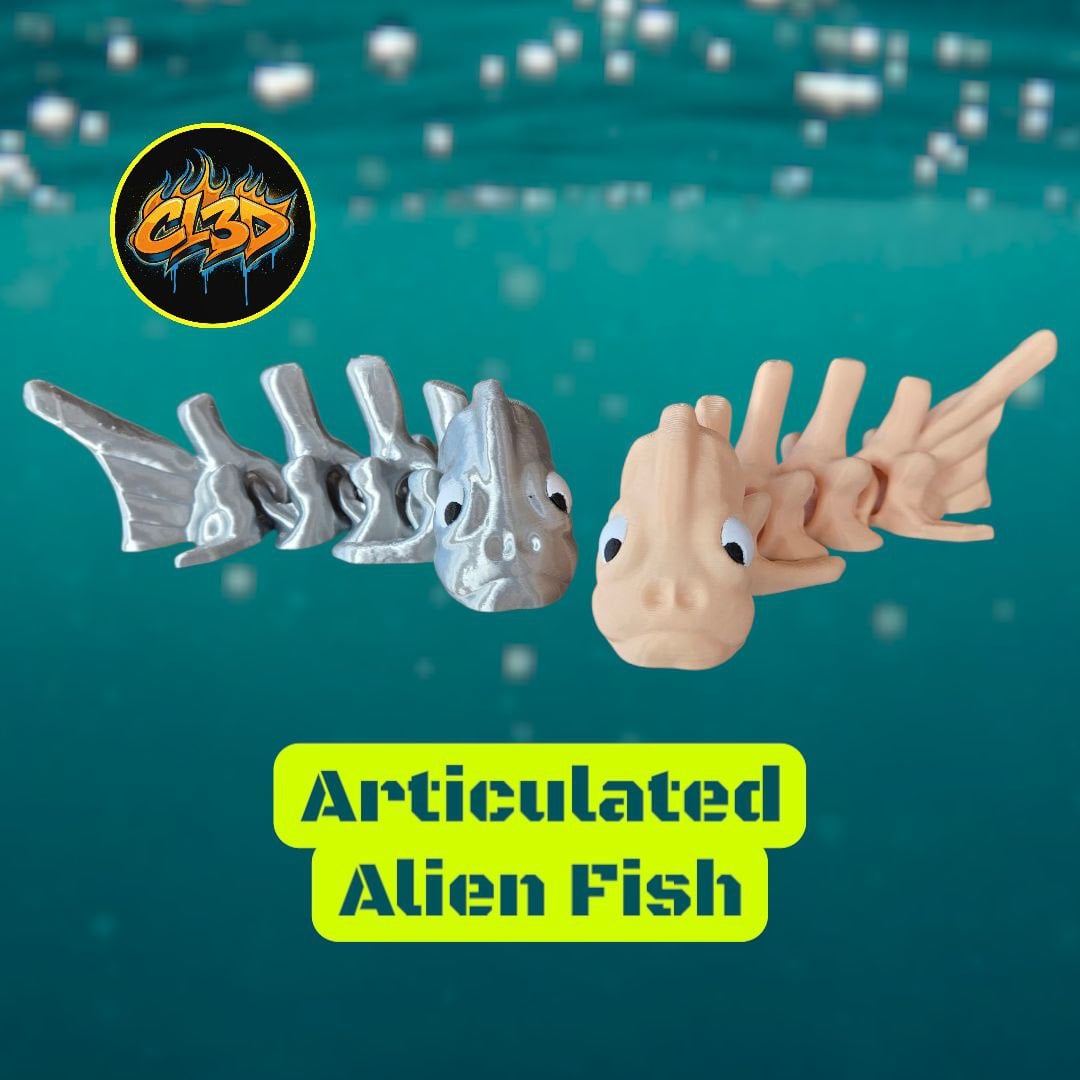 Articulated Alien Fish 3d model