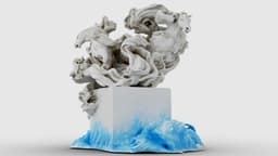 Marble Tempest Sculpture 3d model