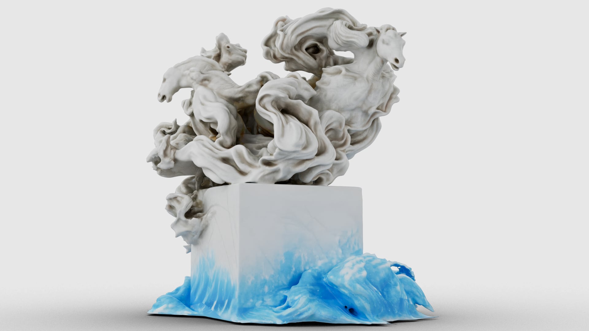 Marble Tempest Sculpture 3d model