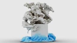Marble Tempest Sculpture 3d model