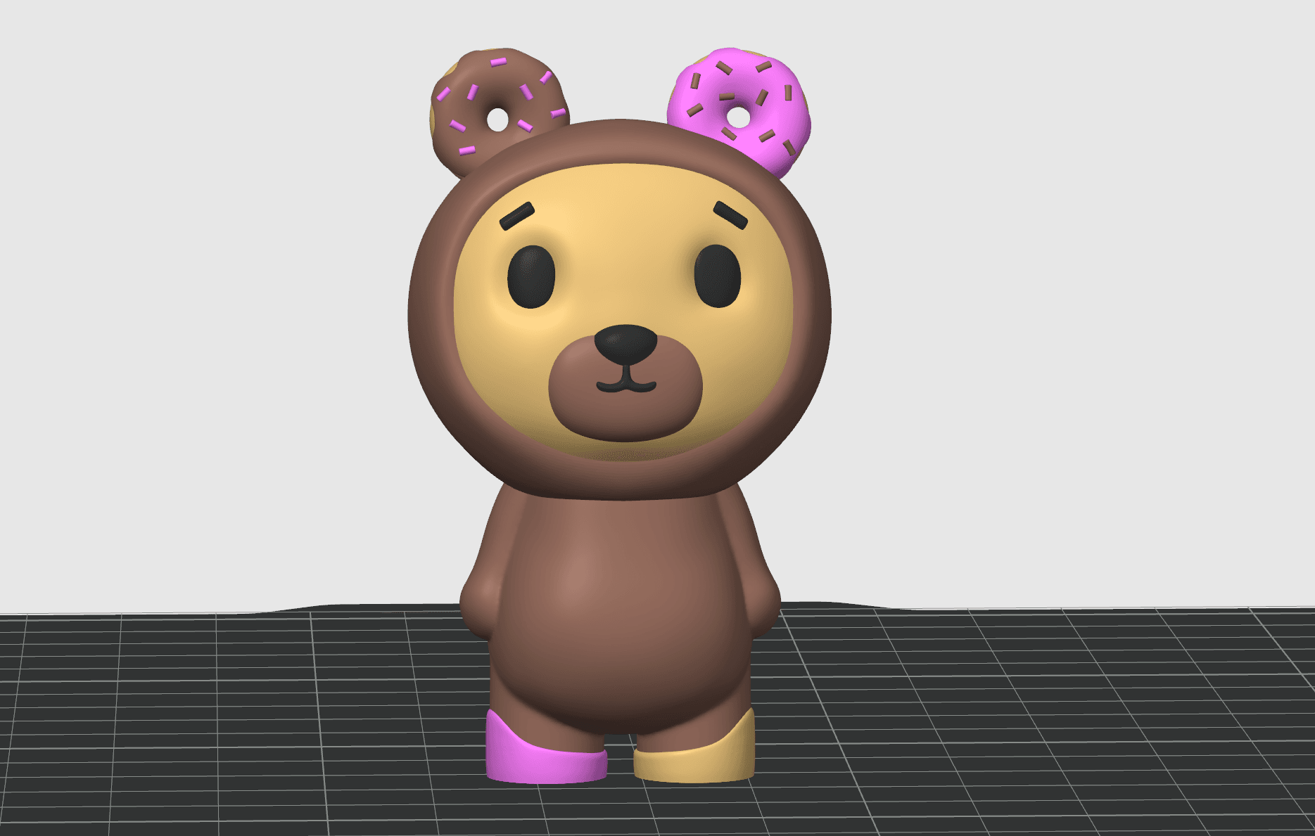 Donut Bear Keychain 3d model