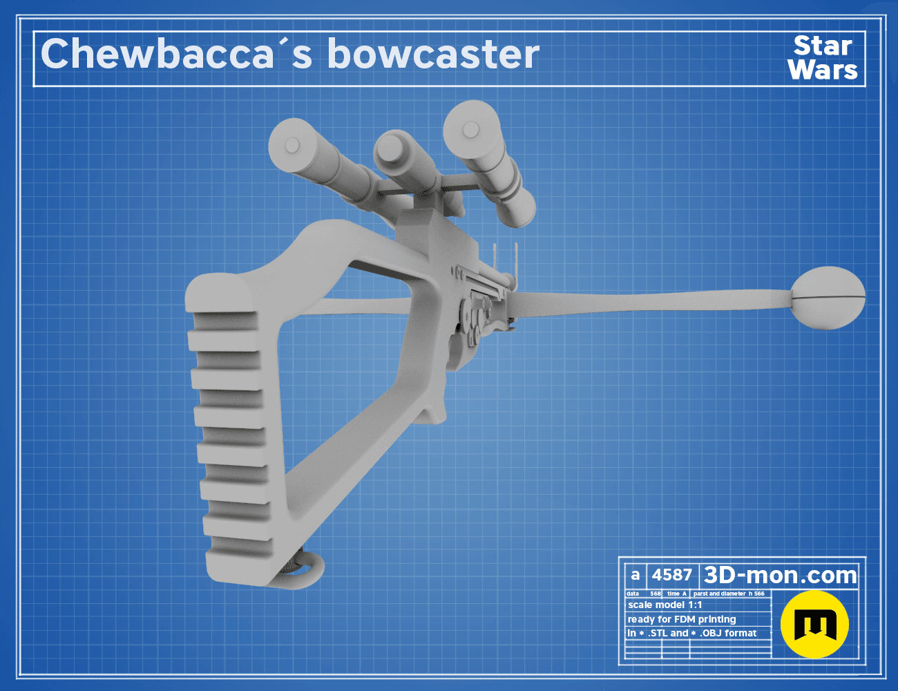 Chewbacca’s bowcaster 3d model