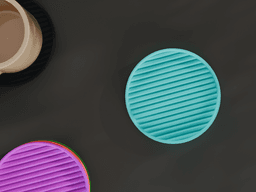 Stackable Scalloped Circle Coaster Set 3D Print STL File | 3 Sizes 3d model