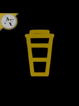 Simple Coffee Cup Symbol - 2D Art 3d model