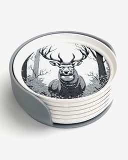 Midnight Forest Wildlife Stackable Coasters 3d model