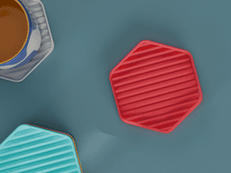 Stackable Wavy Hexagon Coaster Set 3D Print STL File | 3 Sizes 3d model