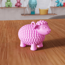 Cute Sheep Decorative Desktop Figure and Keychain 3d model