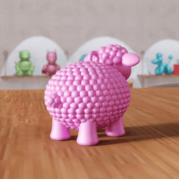Cute Sheep Decorative Desktop Figure and Keychain 3d model
