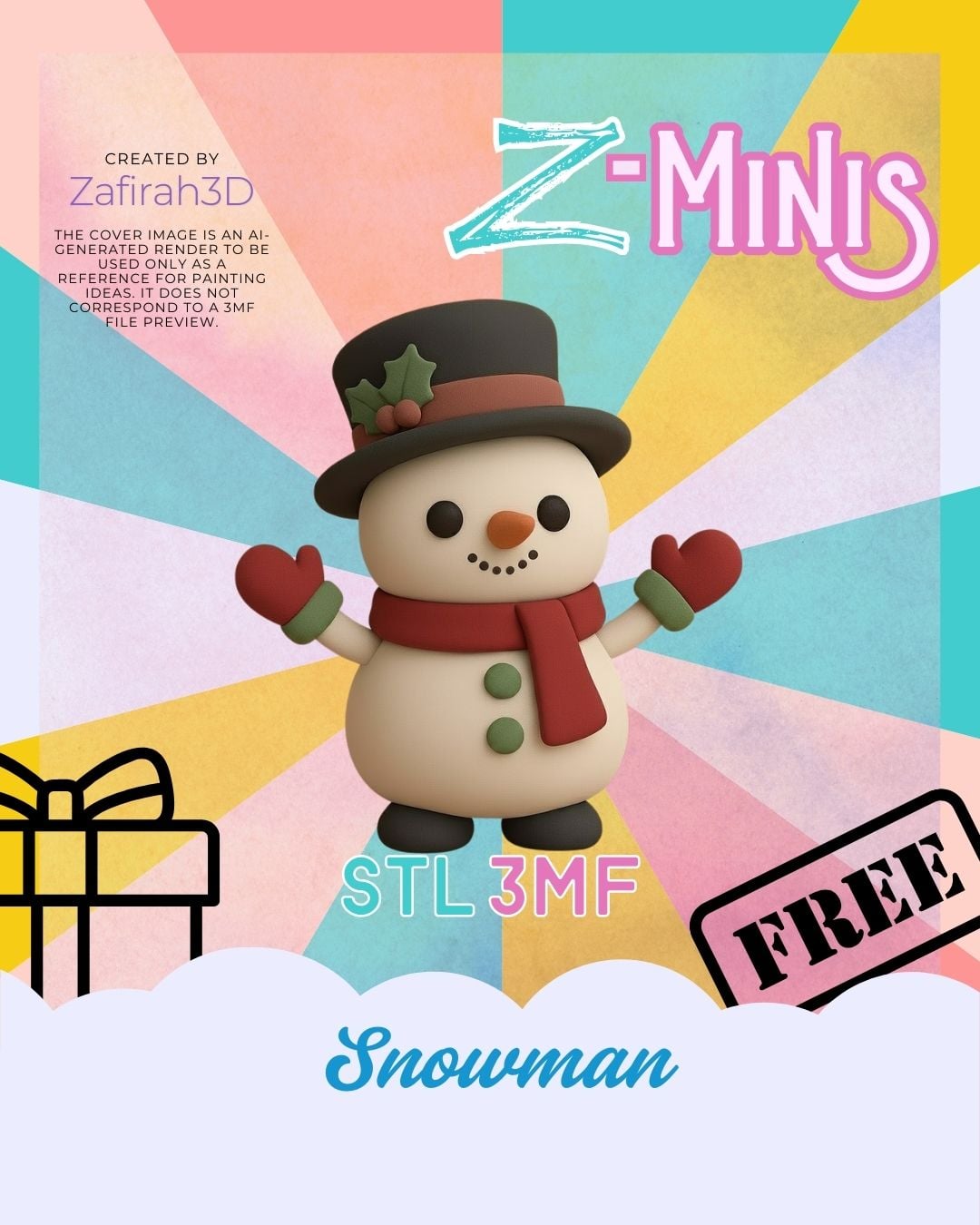 SNOWMAN CHRISTMAS Z-MINI FOR FREE 3d model