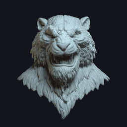 Tiger_Action Figure Head v2 3d model