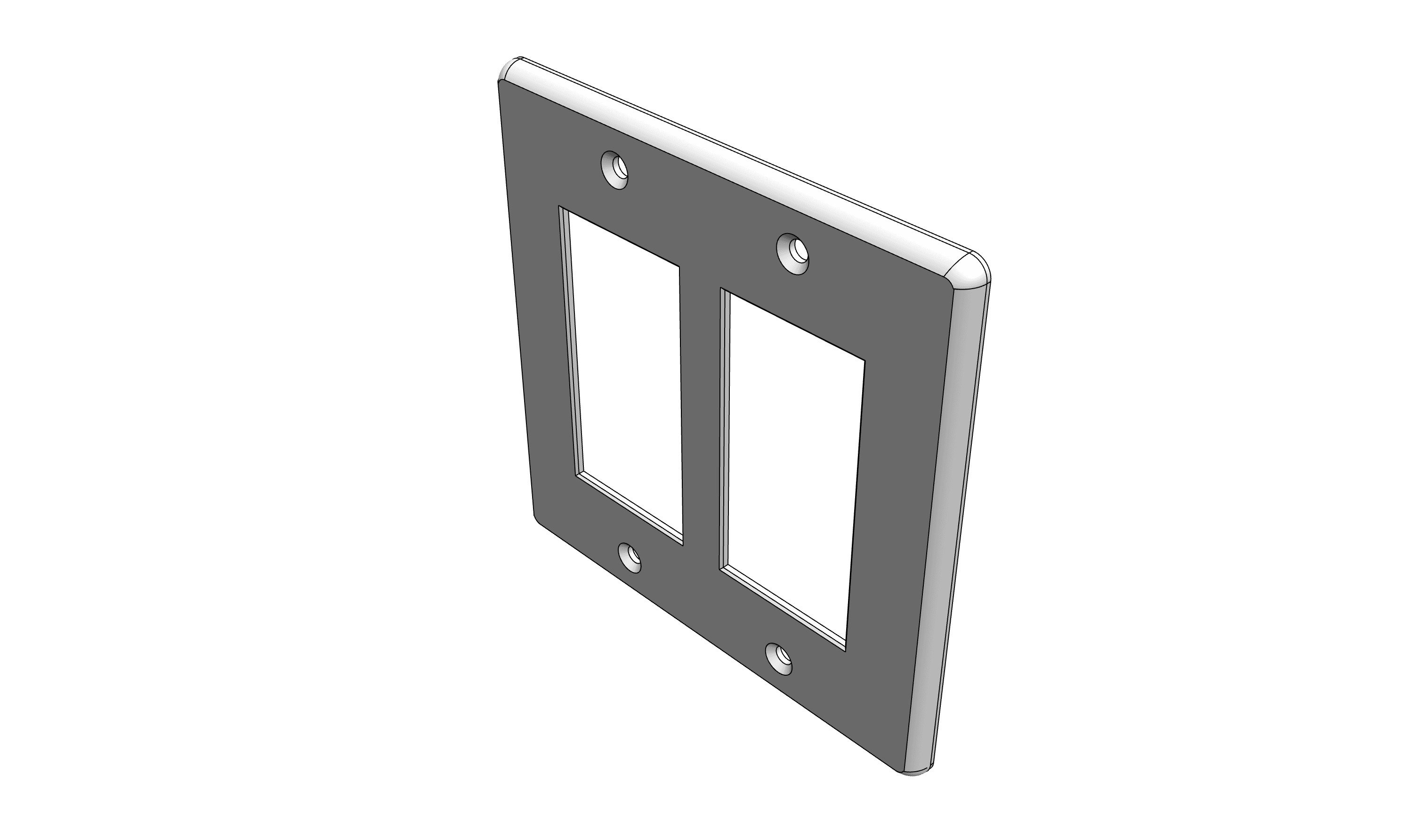 Two Gang Rocker Switch Style Wall Plate (Original Replacement) 3d model