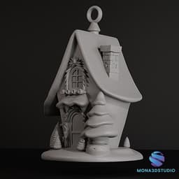 Magic Christmas Cottage Ornament 3d model