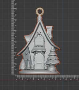 Magic Christmas Cottage Ornament 3d model