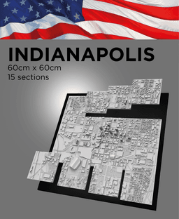 INDIANAPOLIS, Skyline 3d map 3d model