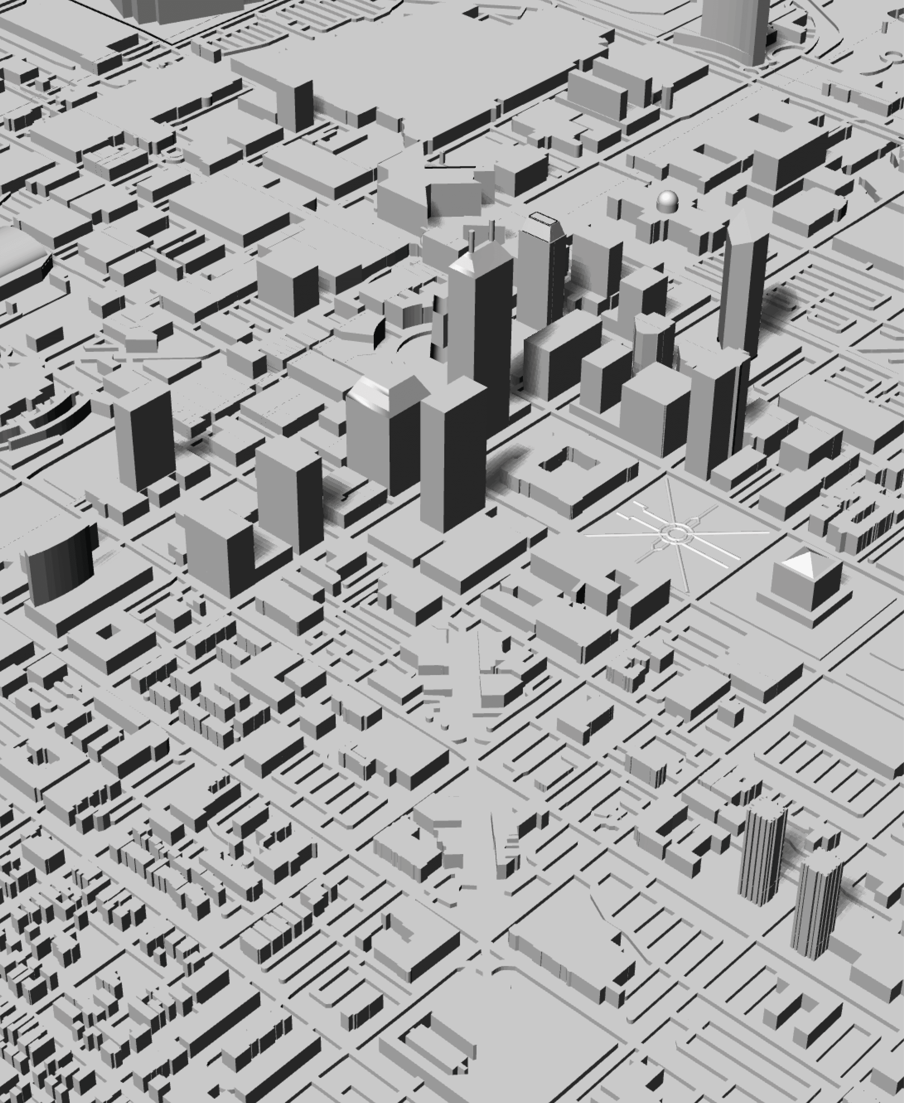 INDIANAPOLIS, Skyline 3d map 3d model