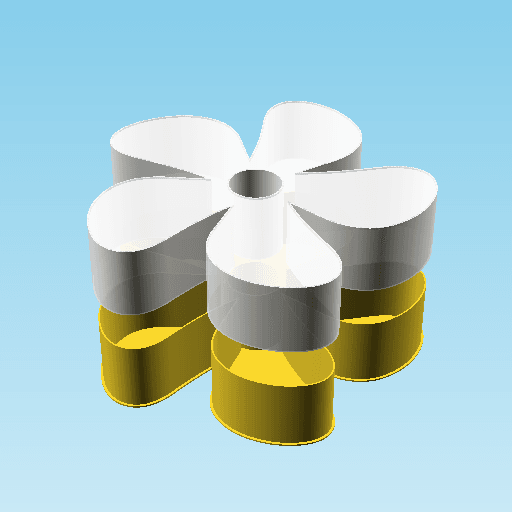 Flower005, nestable box (v2) 3d model
