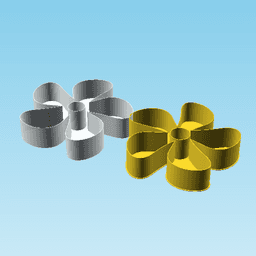 Flower005, nestable box (v2) 3d model