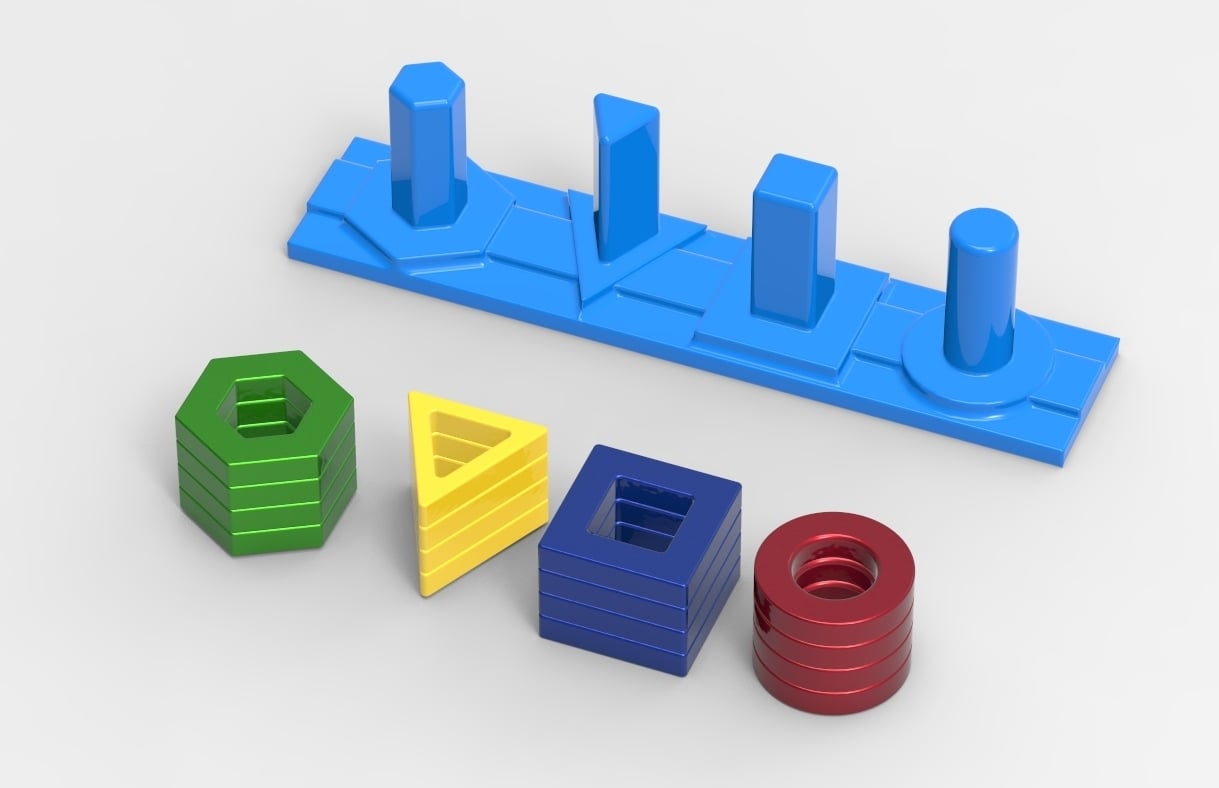 Fun Toy Shape Columns Puzzle 3d model