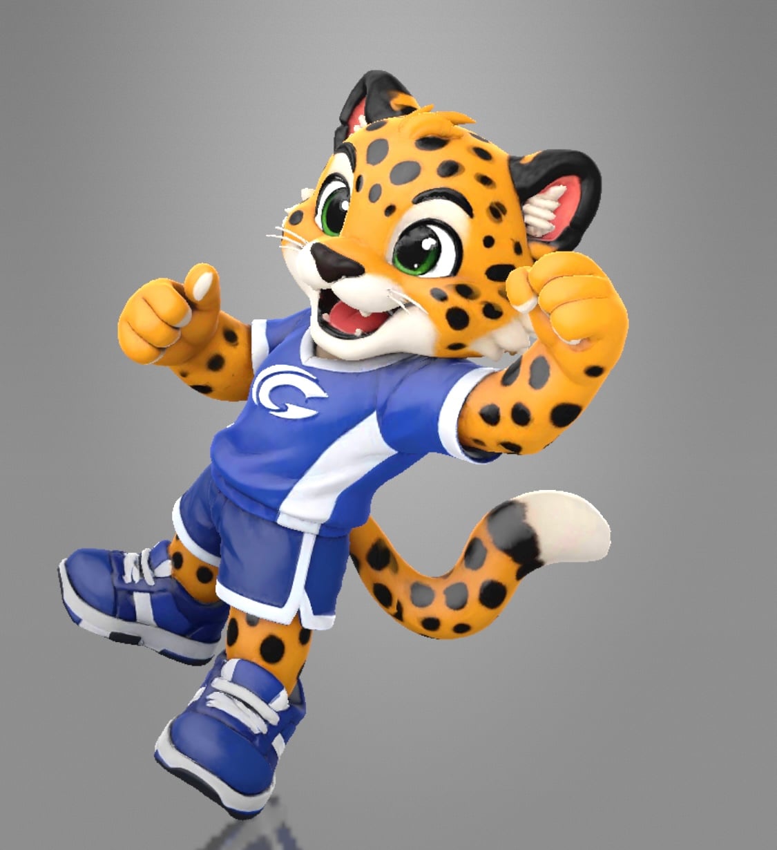 Cartoon Leopard Mascot Character 3d model