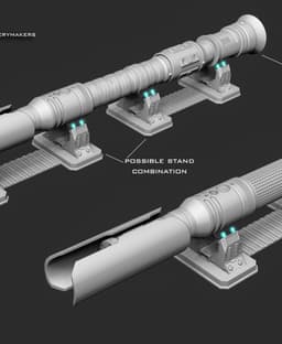 Cal Kestis functional lightsaber with stand 3d model