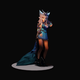 Cute Fantasy Fox Girl 3D Printable Figure 3d model