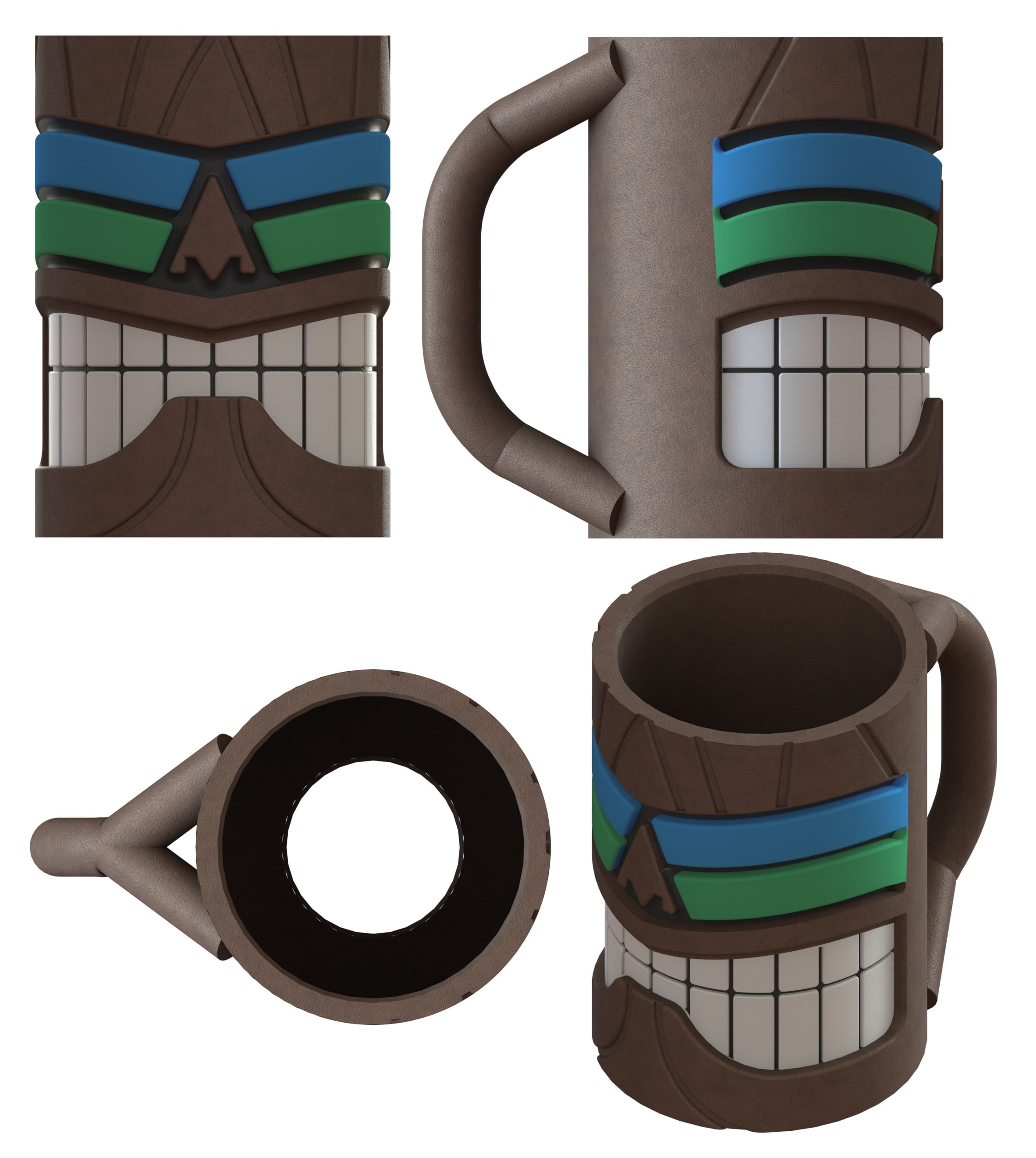 Hawaiian Tiki Can Cup 3d model