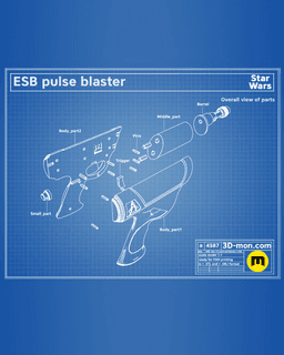 ESB Pulse 40 Blaster - Star Wars 3d model