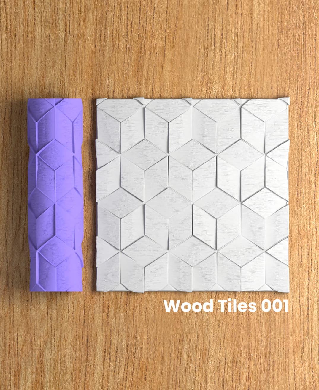 Collection Green | Wood Tiles 001 | Polymer Clay Seamless Texture Roller 3d model