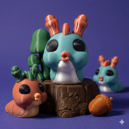 FlexiSlugs Mermaid - Flexi Articulated Chibi Slug STL 3d model