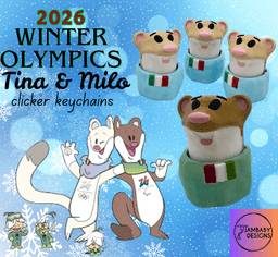 2026 Winter Olympics Tina & Milo Clicker Fidget Keychains 3d model