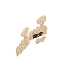 Up House Key Chain and Key Hanger 3d model