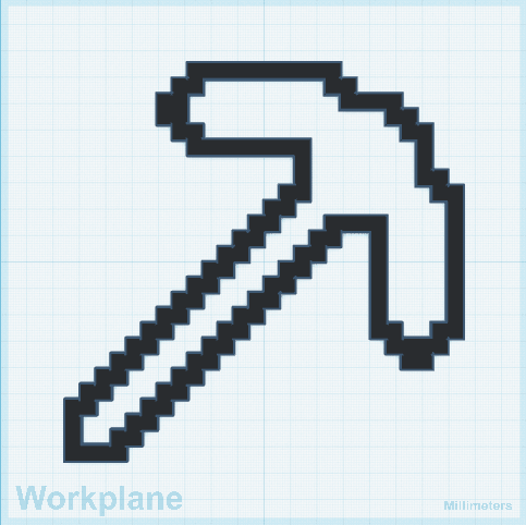 minecraft pickaxe 2D wall art.stl 3d model