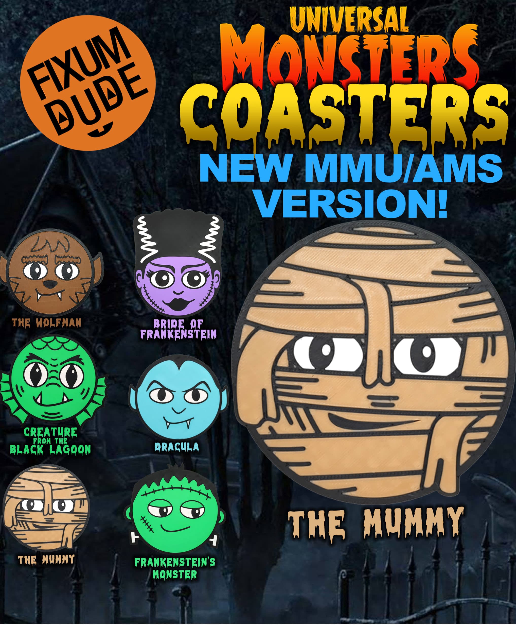 Universal Monsters Coasters MMU/AMS - The Mummy 3d model