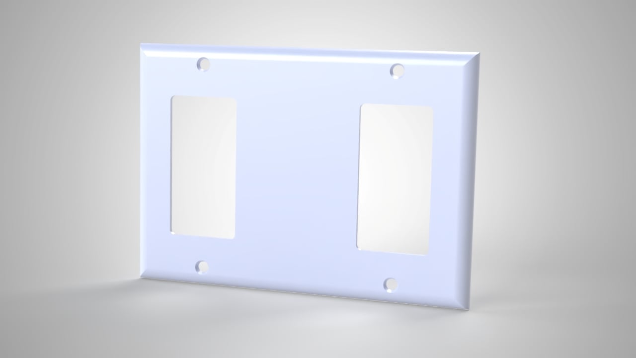 Triple Gang Light Switch Cover 3d model