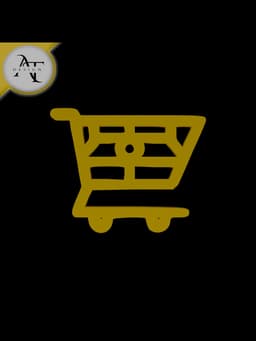 Simple Shopping Cart Symbol - 2D Art 3d model