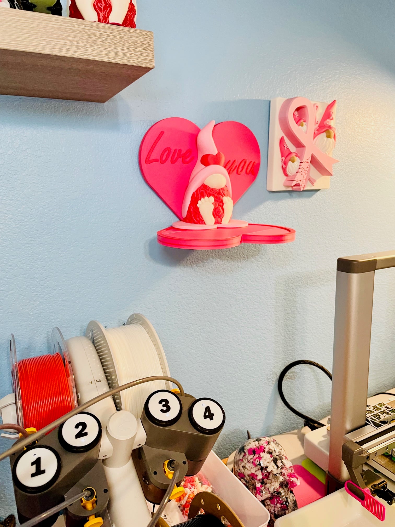 Rose Beard Gnome Wall Shelf 3d model